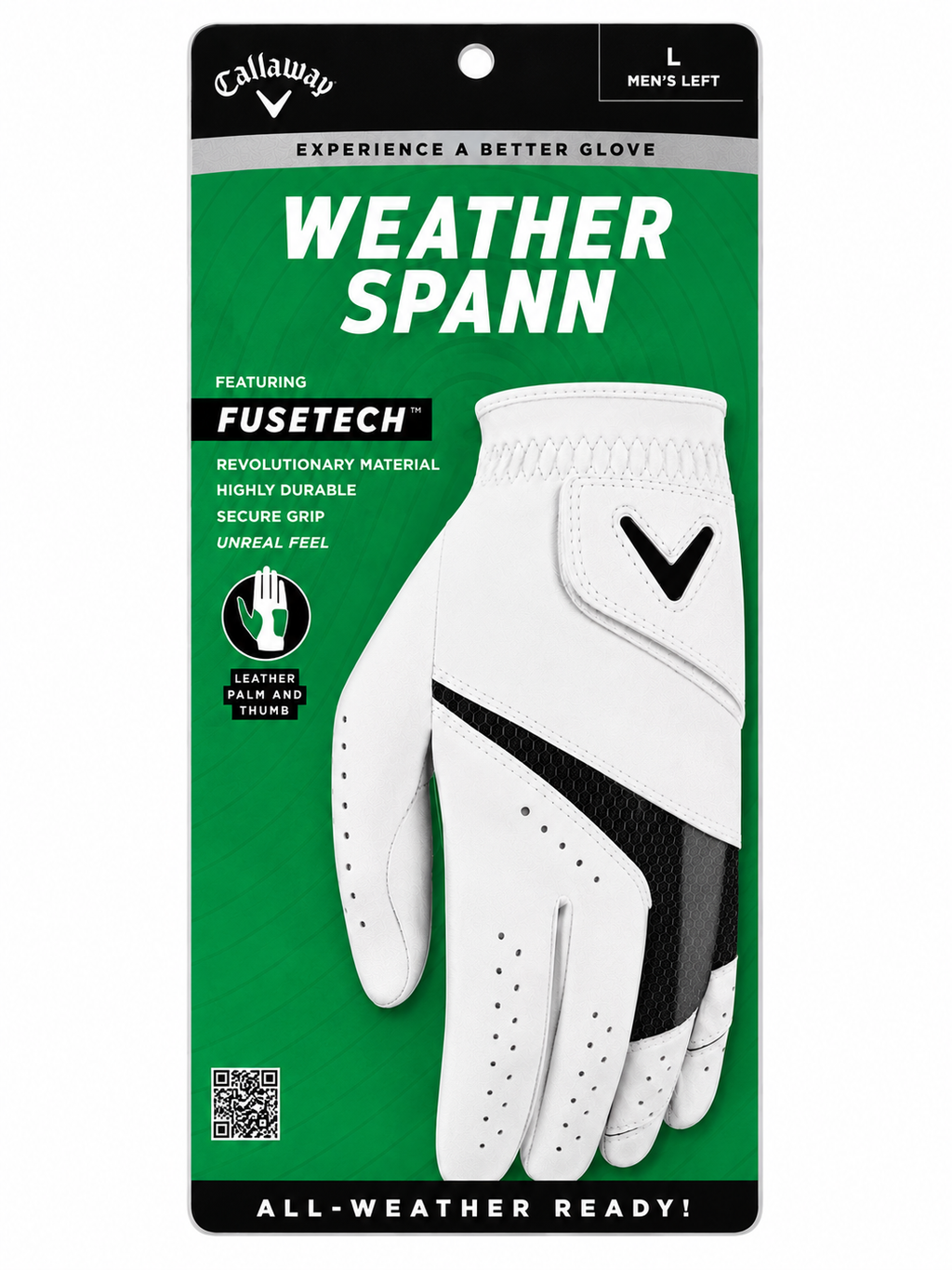 CALLAWAY WEATHER SPANN GLOVE MEN'S LEFT L