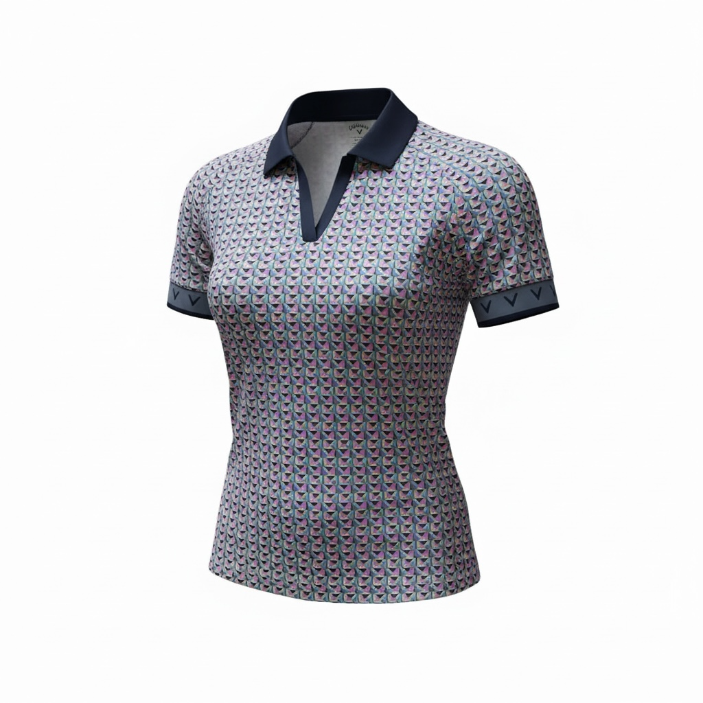 WOMENS CHEVRON GEO WITH CUFFS POLO