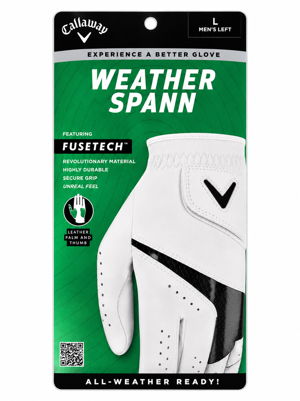 CALLAWAY WEATHER SPANN GLOVE MEN'S LEFT L